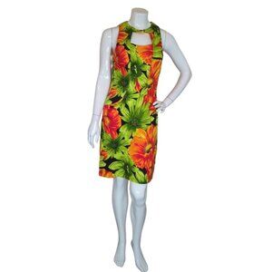 Joseph Ribkoff Colourful Bright Sleeveless Hawaiian Print Dress